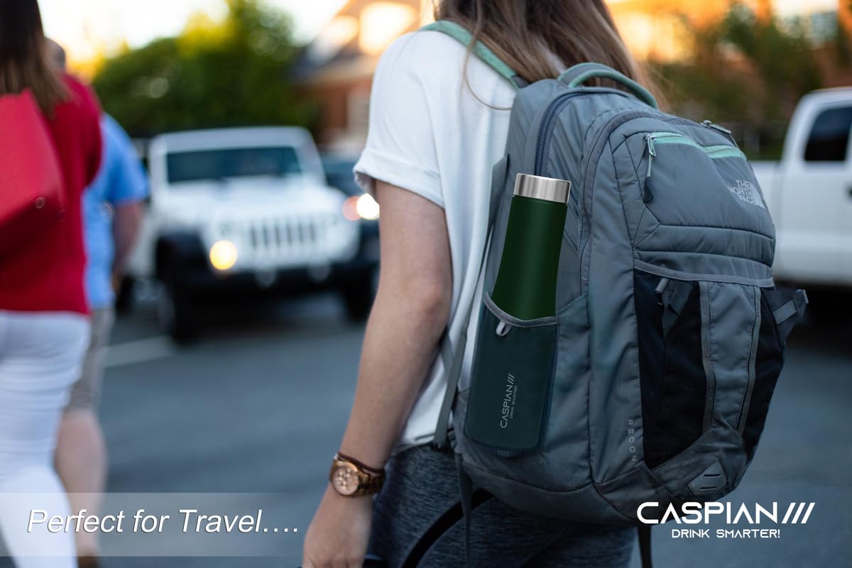 CASPIAN /// Aqua Stainless Steel Water Bottle (Green, 1 Litre, Set of 6)| Leak Proof Thunder for Fridge Home Office Travel School Kids Boys Girls Adults Sports Gym Yoga 4