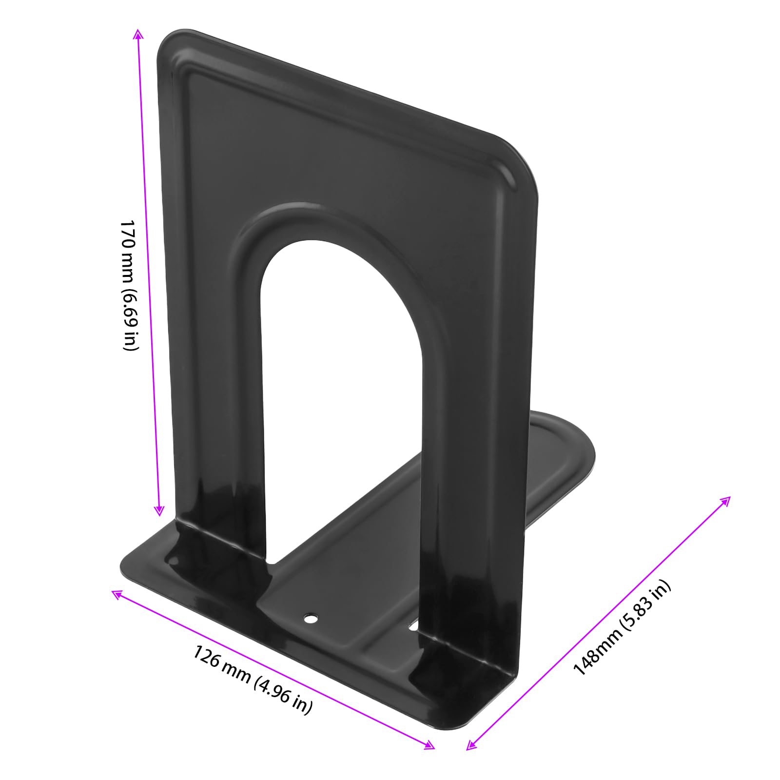 TAICHEUT 20 PCS 12.6x14.8x17cm Black Bookends - Image 2
