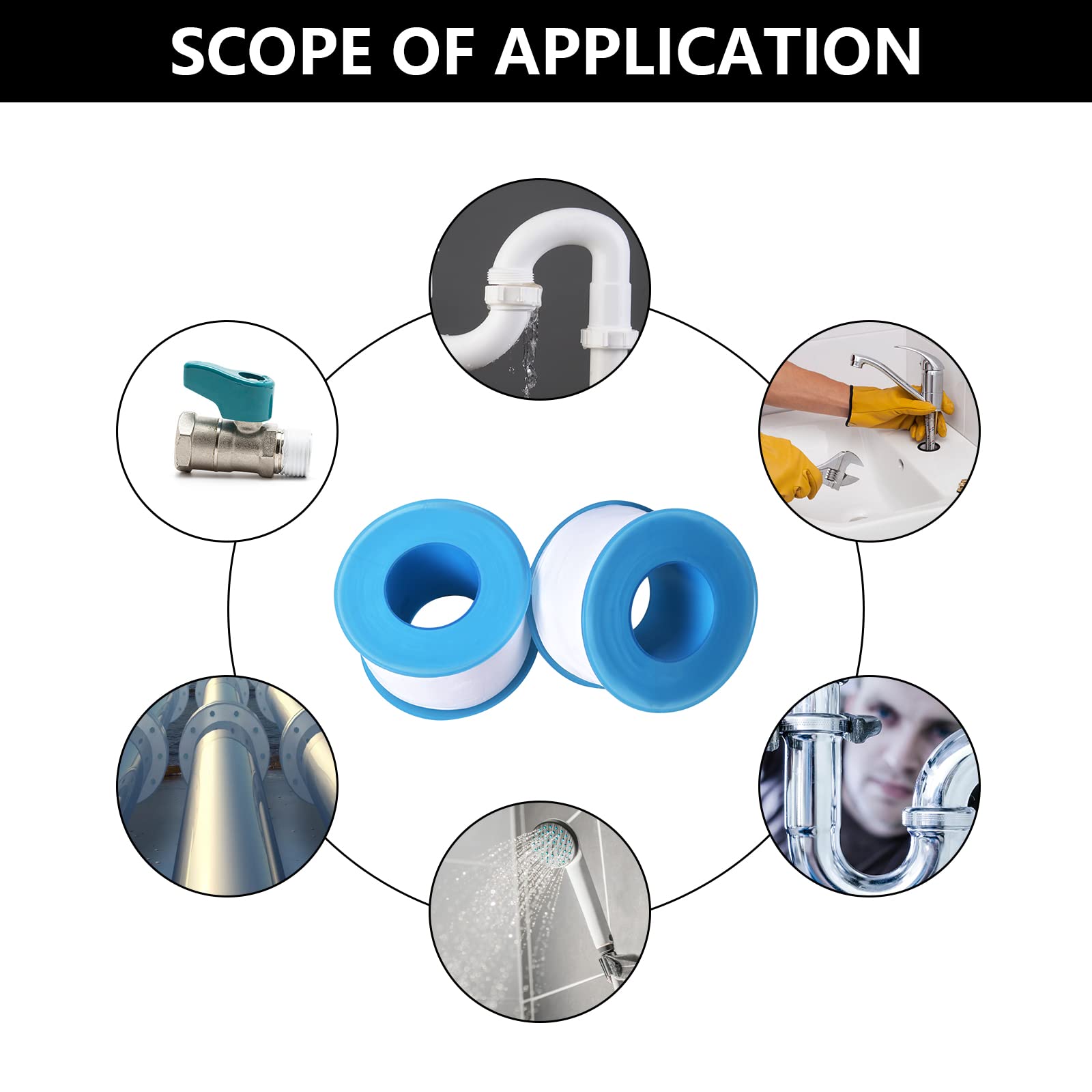 Lot De 15 Bandes D'étanchéité Filetées PTFE (bande Téflon) FRp