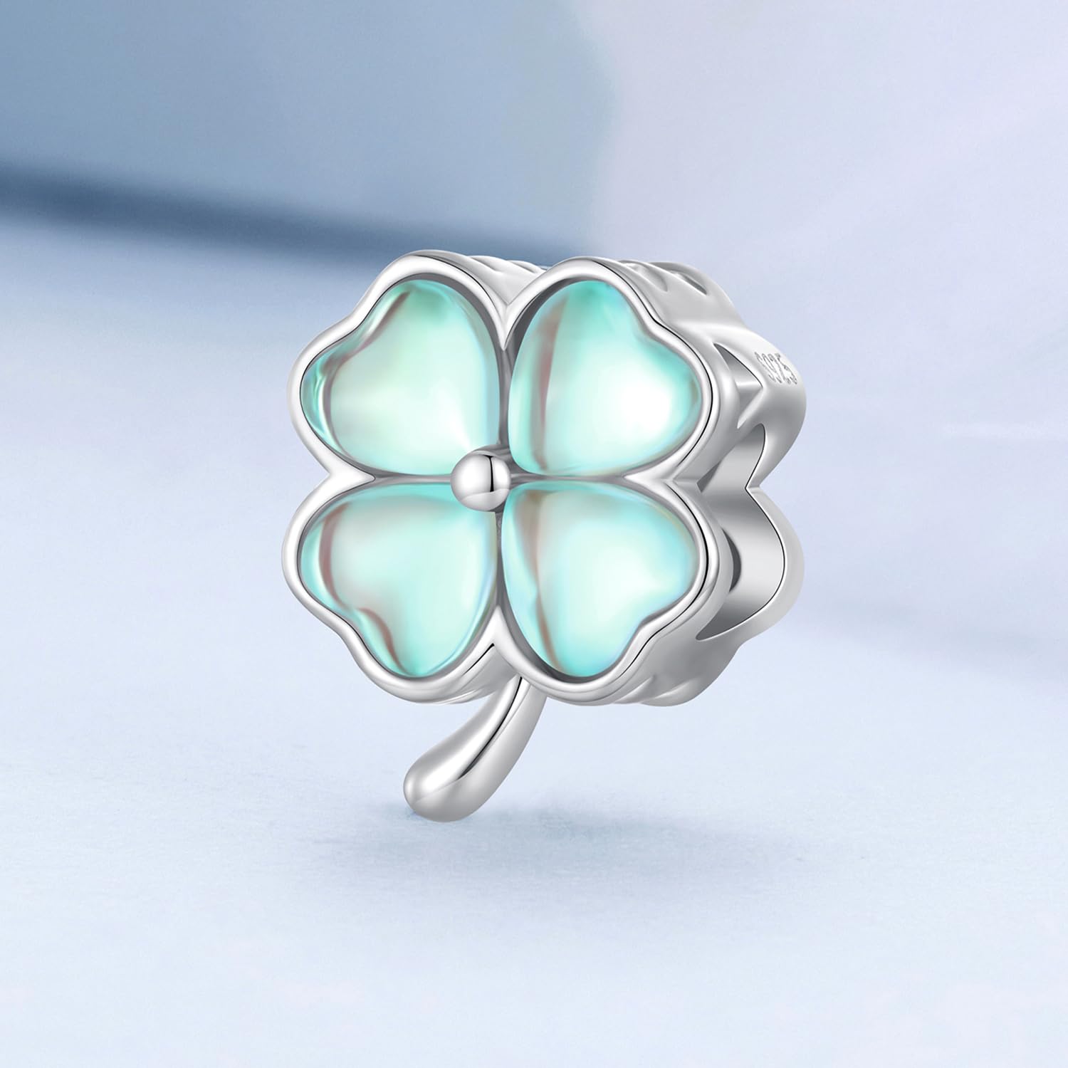 NINGAN 925 Encanto Floral De Plata Esterlina, 5a Collar De Pulsera De Cuentas De TréBol De Cuatro Hojas De Zircon Colgante Adecuado Para Regalos De Mujer