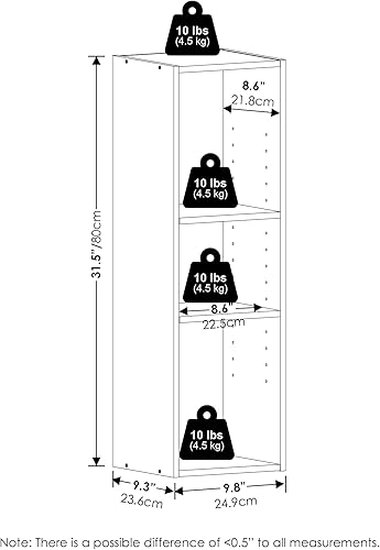 Miniatura 2 de Furinno Reed - Organizadores de armario de 3 niveles y almacenamiento, organizador de armario, estante abierto, para armario, dormitorio, sala de
