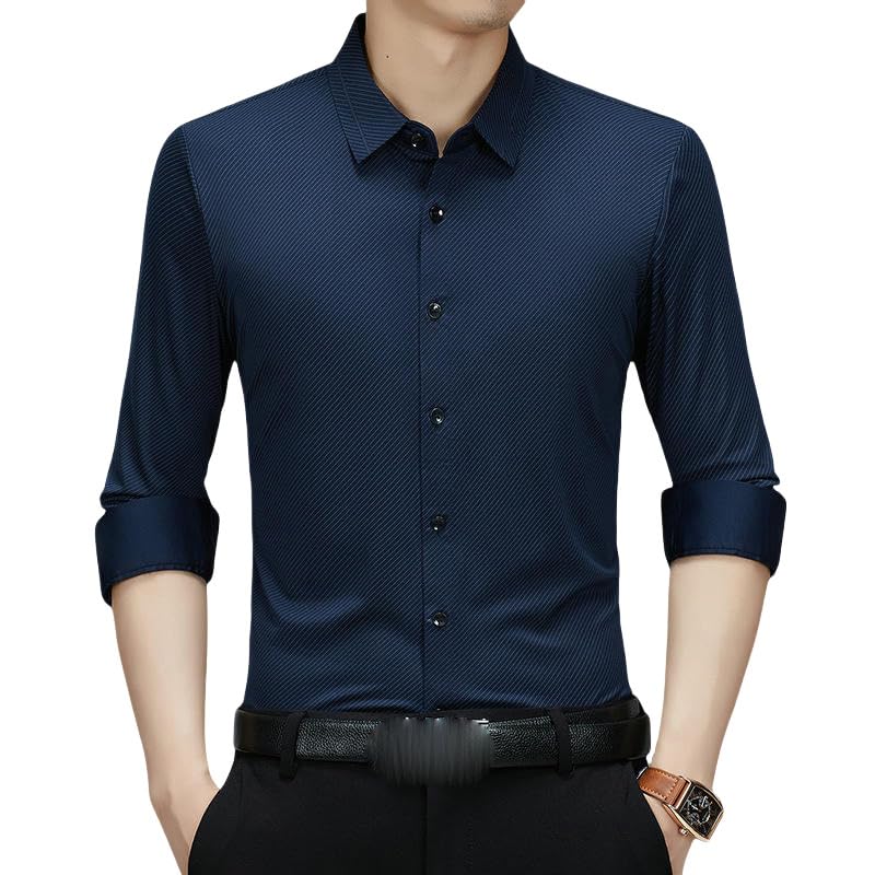 Camicia da uomo a maniche lunghe a righe affari casual lavoro professionale primavera