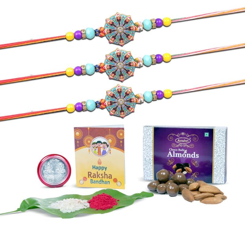 anshri Rakhi Combo Set of 3 For Brother, Bhiya, Bhai, Best Rakhi Gift Combo For brother,RakhiwithChocolate,0521-picture-8