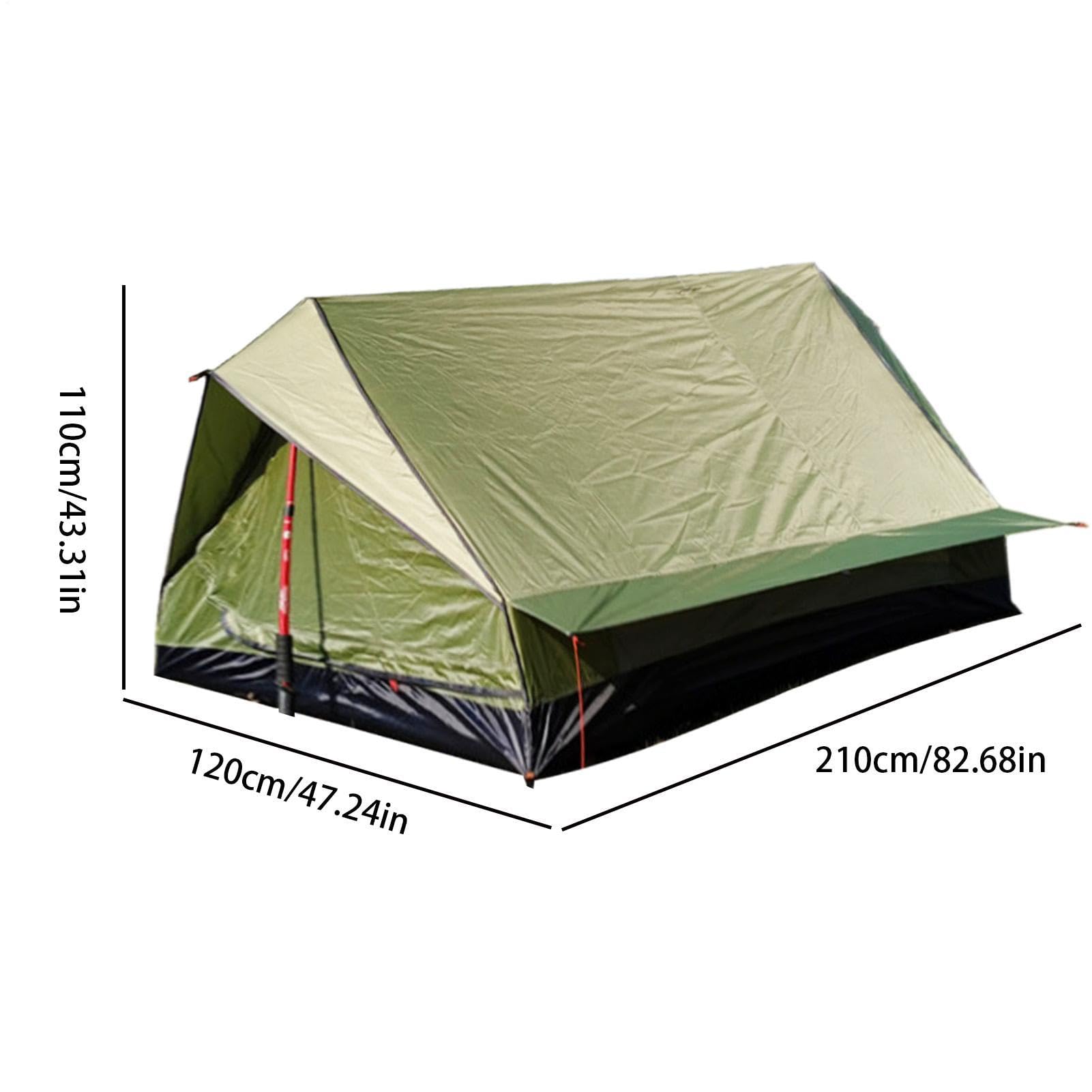 Namiot na plecak, bezRodless Hiking Shelter Cover, namiot kempingowy dla 2 osób, z odporną na warunki atmosferyczne materiałem, oddychający nylonowy namiot kempingowy, namiot outdoorowy o kompaktowym