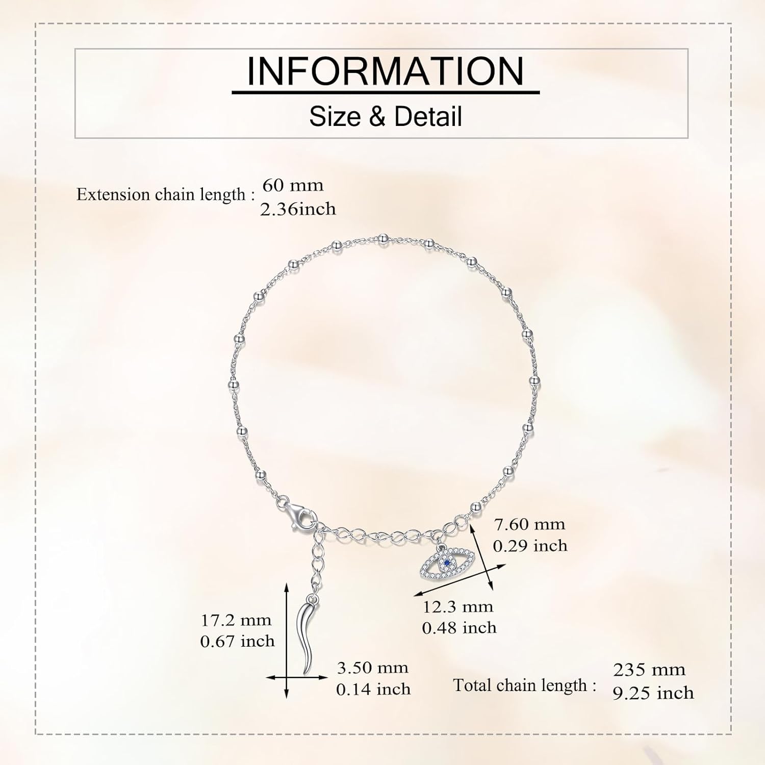 Italian Horn Evil Eye Bracelets Sterling Silver Cornicello and Mano Cornuto Bracelet Italian Good Luck Protection Amulet Jewelry Mothers Day Gifts for Mom - Image 3