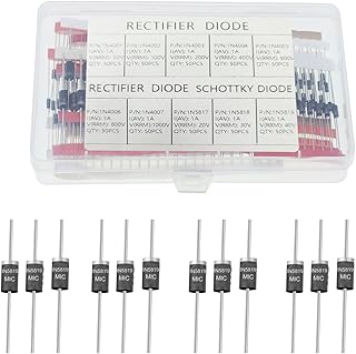 Ranoff 500PCS 10 Value Diode Kit, Diode Classification Kit, Suitable for Home, Office, Industrial Plant, Electrical Maintenance 1N4001~1N5819