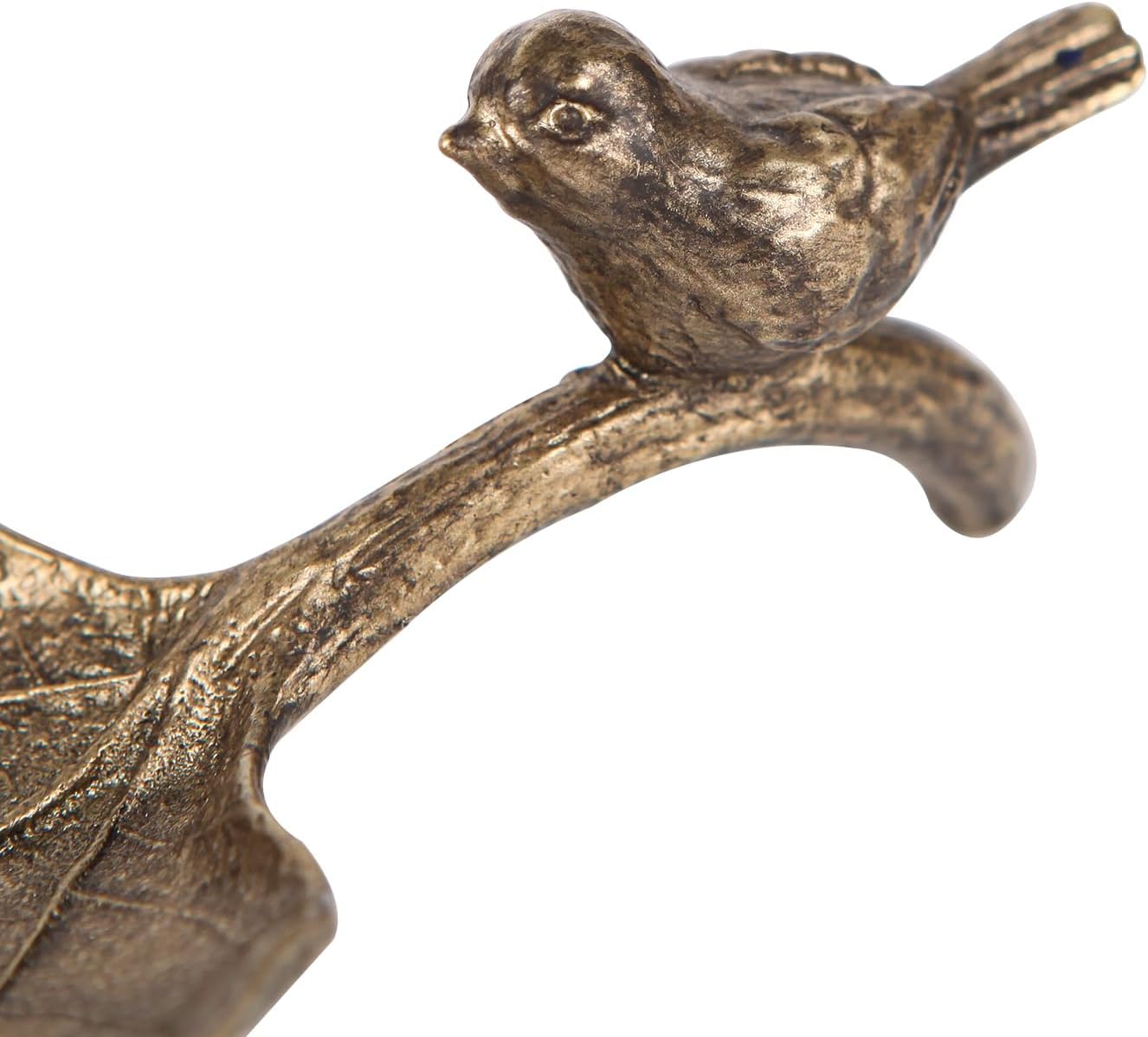 NIKKY HOME Jewelry Organizer, Vintage Bronze Leaf Shaped Ring Holder, Trinket Dish Vanity Tray for Dresser Home Decor