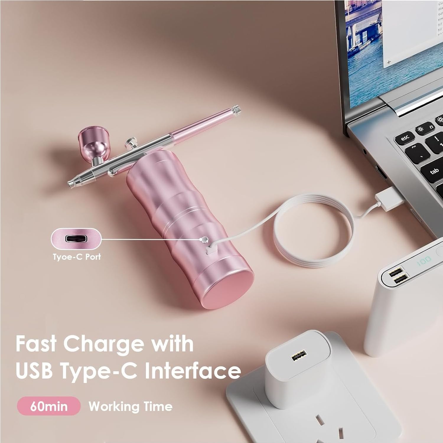 Aérographe Sans Fil Portable Avec Compresseur USB - Buse 0.3mm Pour Maquillage, Pâtisserie Et Art