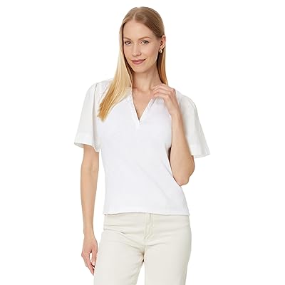 Lilla P Woven Sleeve Split Neck Women