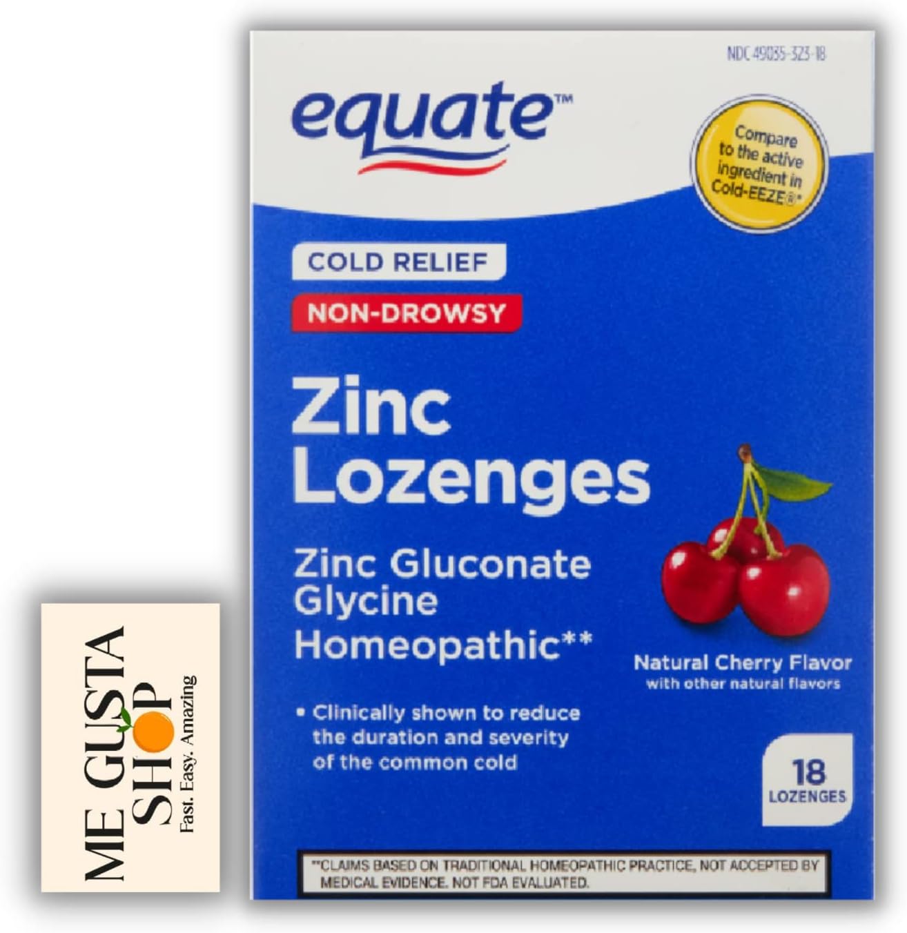 Equate NonDrowsy Cherry Zinc Lozenge, Zinc Gluconate 18 Count Includes Me Gustas