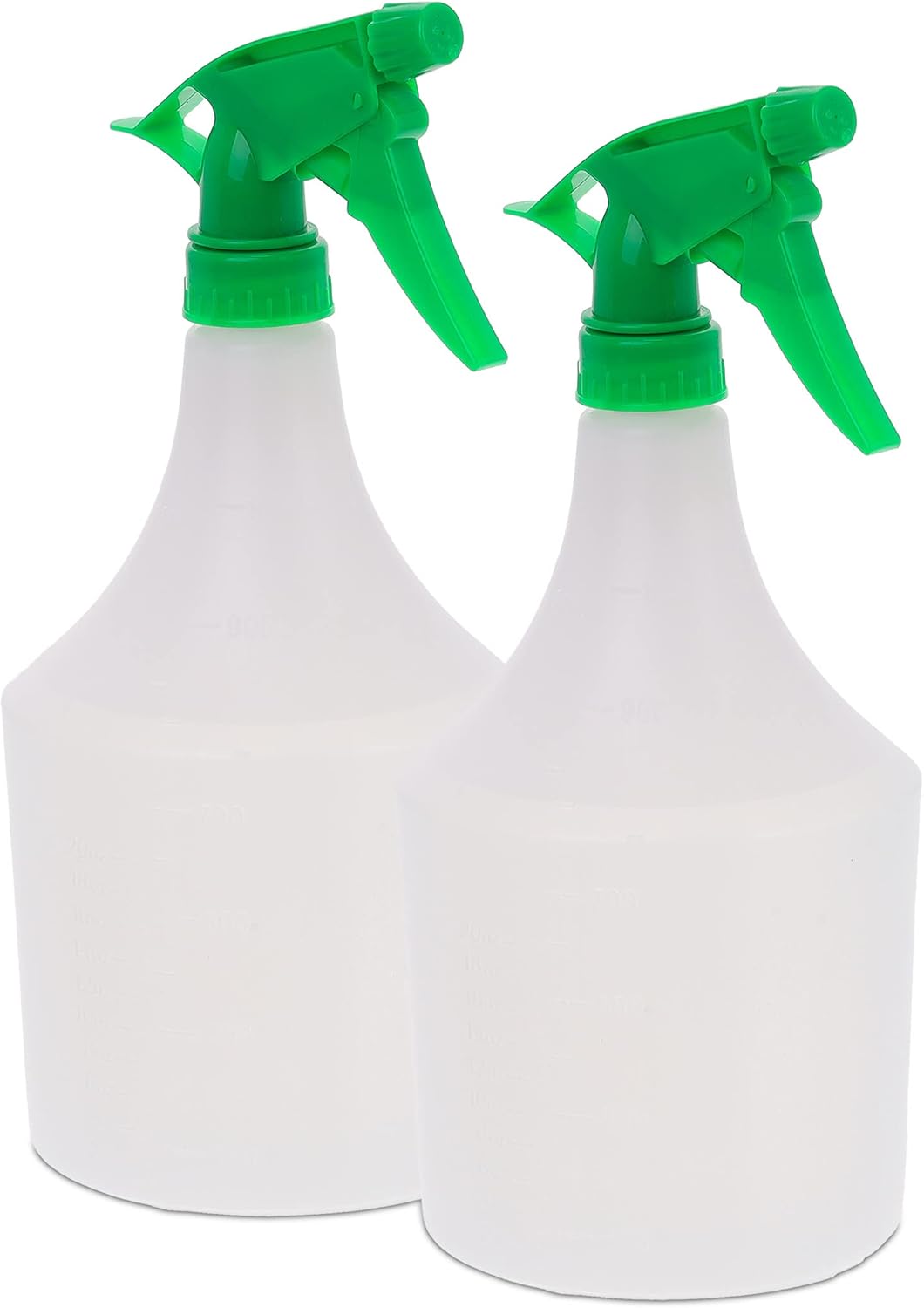 Relaxdays Pulverizador Agua, Pack 2, 1 Litro, Boquilla Niebla y Chorro, Medidor, Rellenable, Plástico, Colores a Elegir, 100