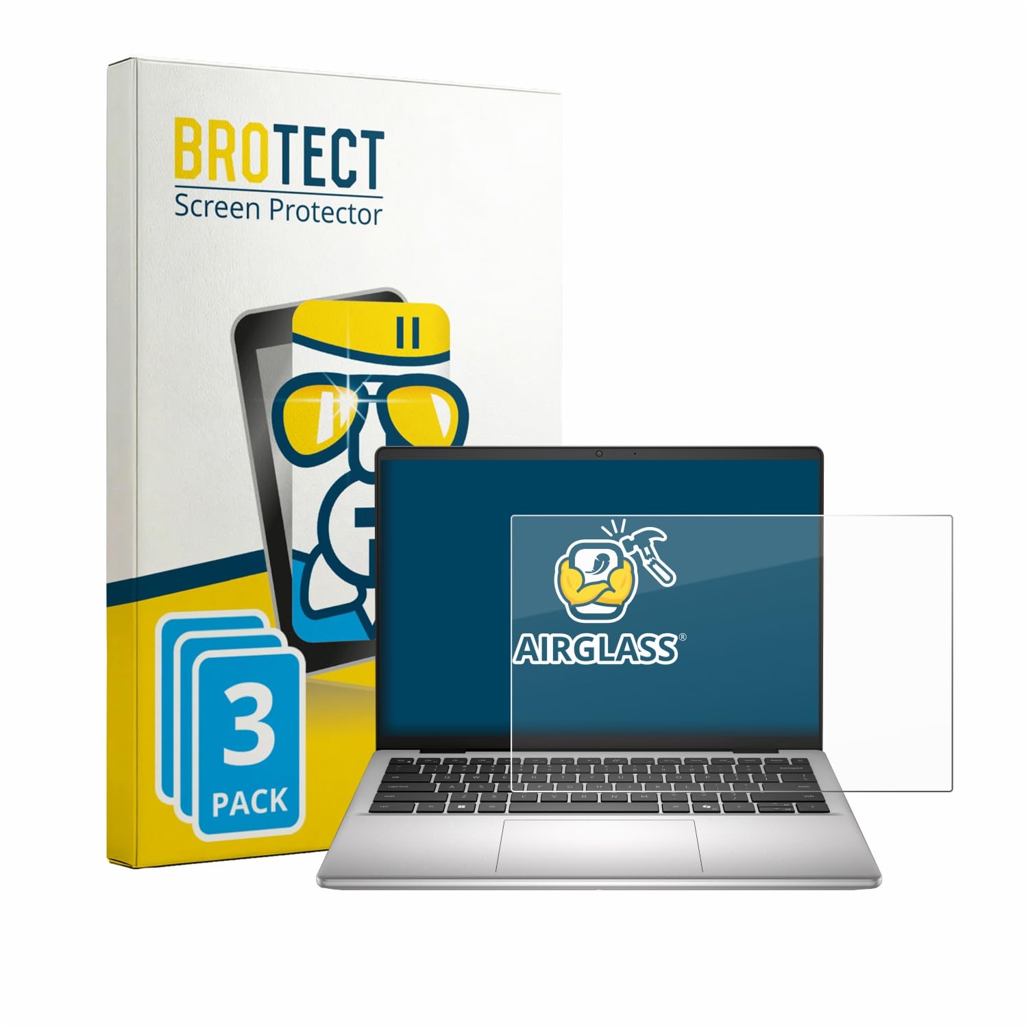 brotect Pellicola Protettiva Vetro per Dell Dell Pro 14 Essential Protezione Schermo (3 Pezzi) [Durezza Estrema 9H, Chiaro]