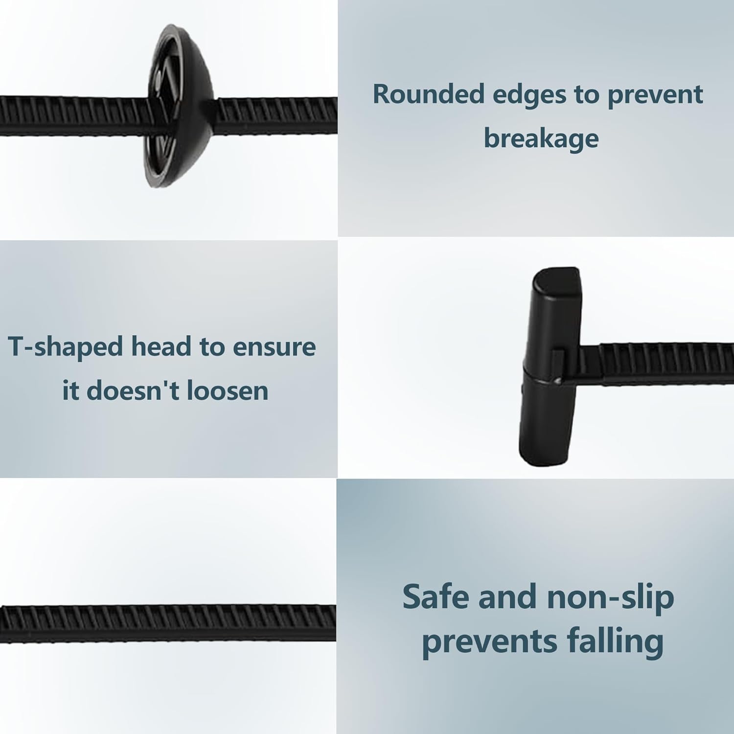 50PCS Nylon Universal Heavy Duty Self-Locking Zip Ties Cable Tie Buckle, UV Resistant for Car Daily Auto Fixing Repair with Pin Button Design