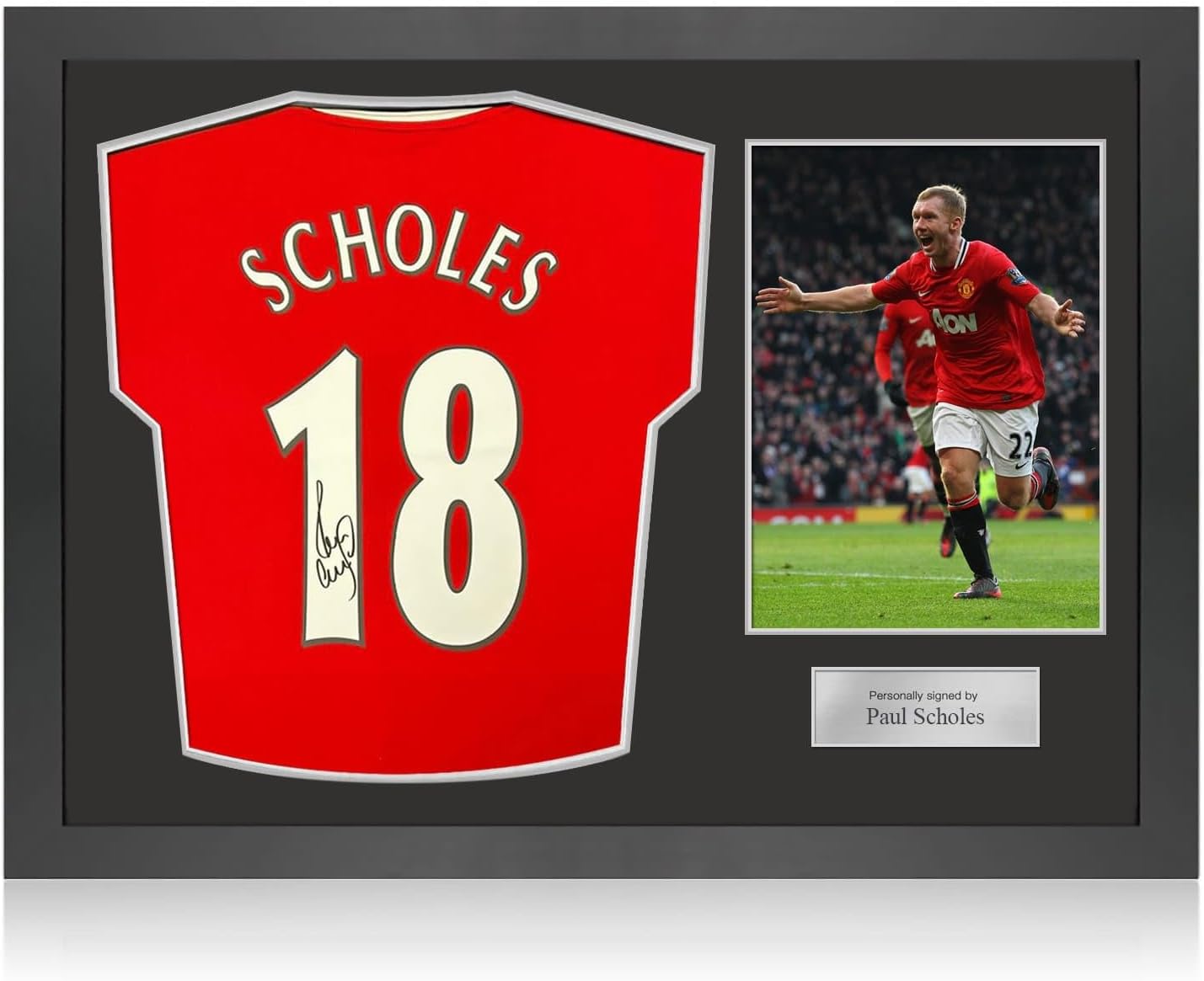 Exclusive MemorabiliaPaul Scholes Signed Manchester United 2022-23 Football Shirt. Icon Frame