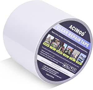 Nastro Riparazione Tende ACIMOD - Trasparente, Resistente, 8cm X 5m Per PVC - Foto 4