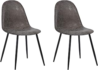 MEUBLE COSY, Fauteuil Silla, Piel, Marrón Vintage, 42.5 X 54.5 X 86 Cm