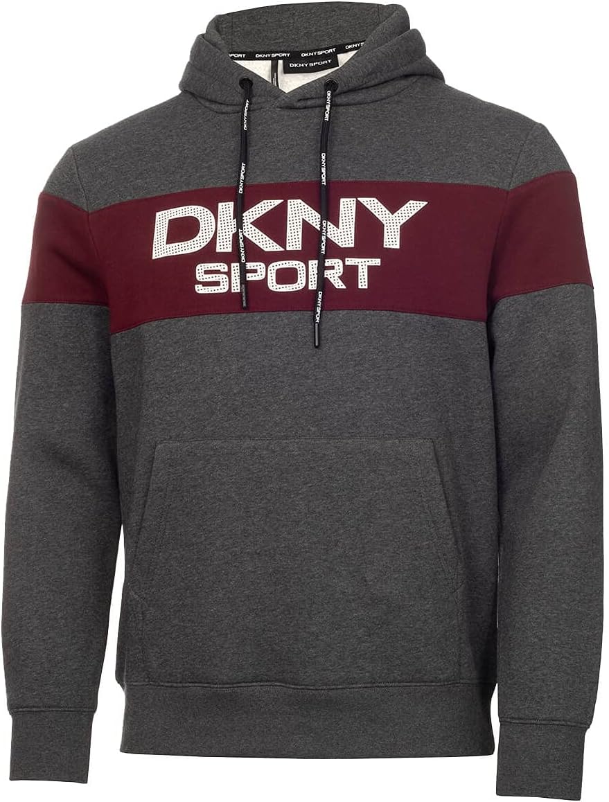 DKNY Men's South Street Breathable Colour Block Hoodie Soft Hoody