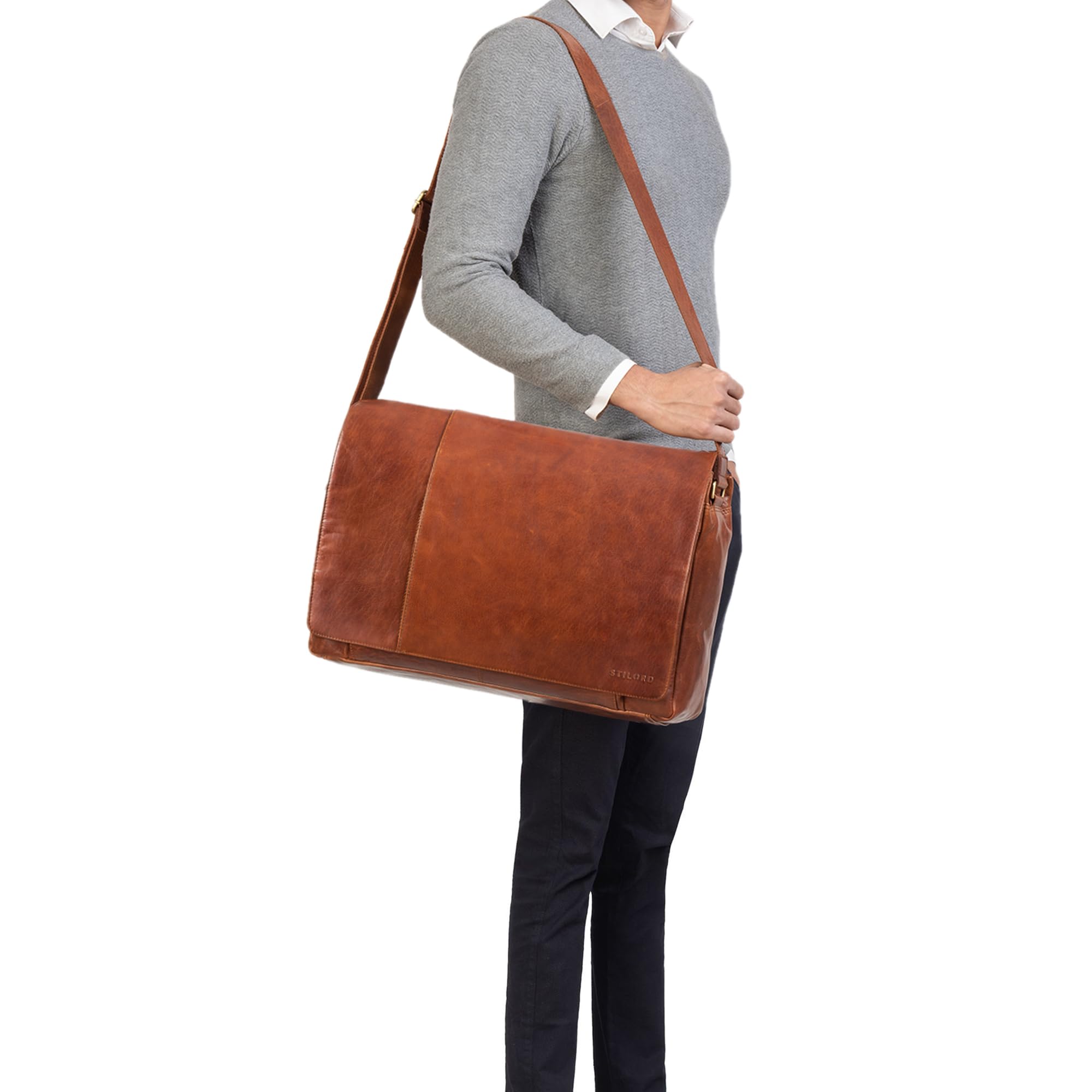 STILORD 'Maximus' Laptop Bag 19 Pollici Leather - Dettaglio