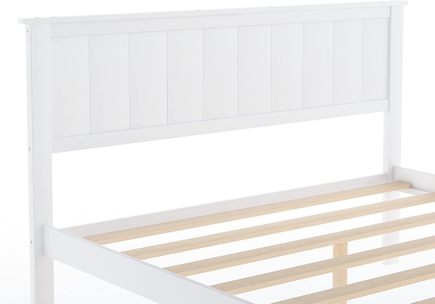 SOFTSEA Full Size Bed Frame with Storage Drawers for Kids Teens, Full Size Platform Bed with Headboard & Footboard, Simple Style, White