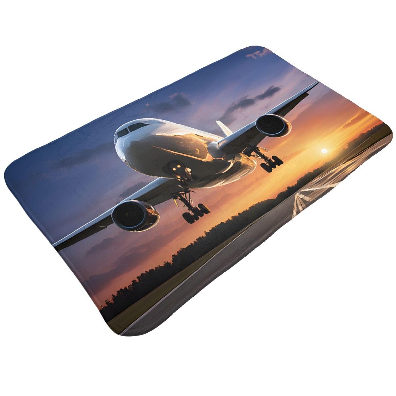 Airport Print Living Room Bathroom Kitchen Anti Slip and Absorbent Carpet, Indoor Entrance Door Muddy Floor Mat, Ultra Soft Washable Carpet 21x31.5 Inches