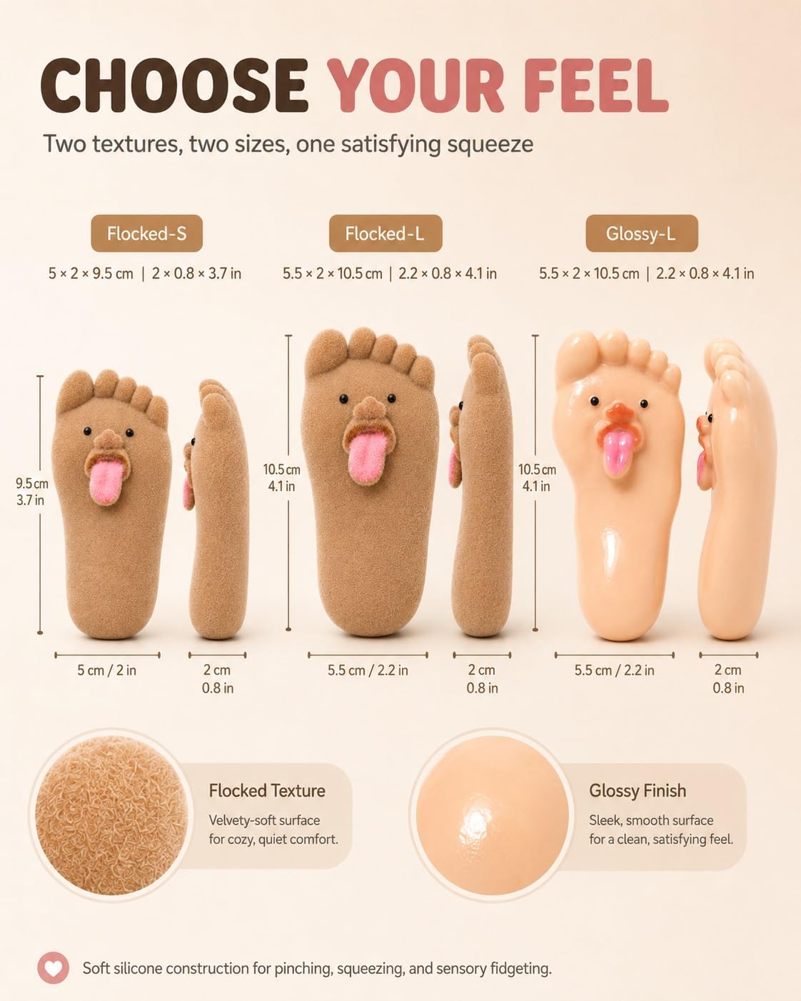 Silly Feet Silicone Squishy, Playful Tongue-Out Foot Squeeze Stress Ball, Squeezable Big Foot Soft Sensory Fidget for Adults, Unique Stress Relief Toy Desk Decompression for Office Home Travel image 4