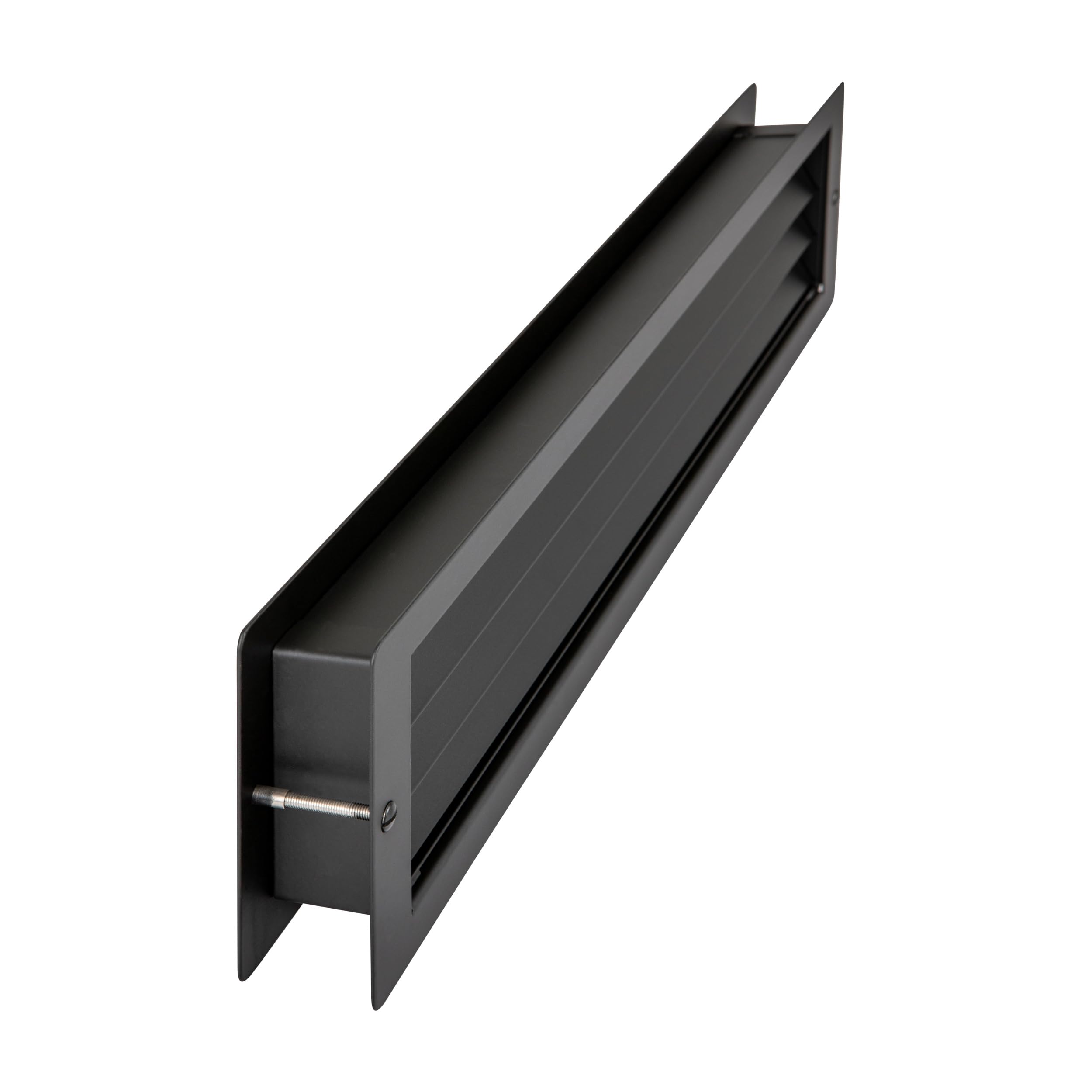 MLS Rejilla de Ventilación de Puertas, Acero Inox., 625 x mm, Negro | Para Hojas de Puerta de 37-55 mm de Grosor, Rejilla Rectangular L 1000 con Material de Fijación