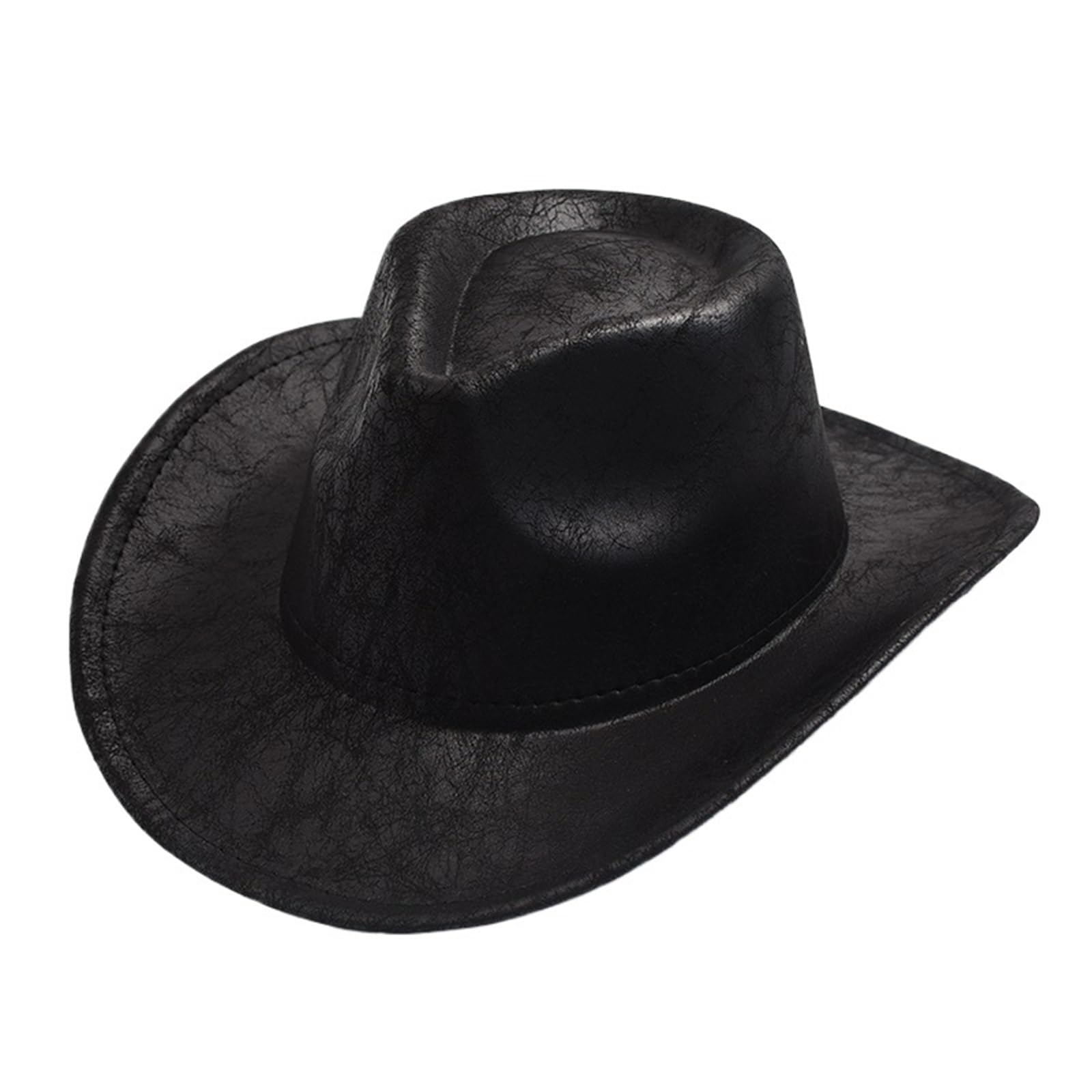 vrfvsdasAAS cowboy hat, Cowboy Hat Wide Brim Cowgirl Big Cap All-match For Carnival Cosplay(Black)