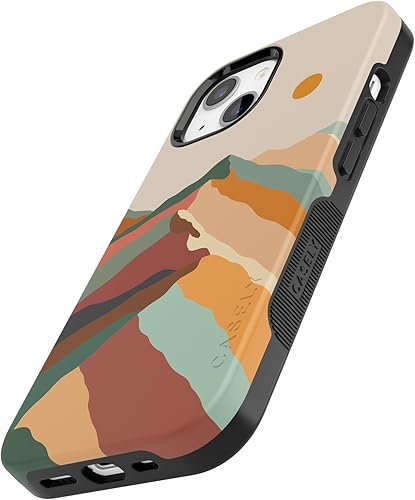 Vista 374 de Casely Funda para iPhone 13 Compatible con MagSafe Color Splash de medianoche Funda retro abstracta Color de medianoche Splash Abstracto