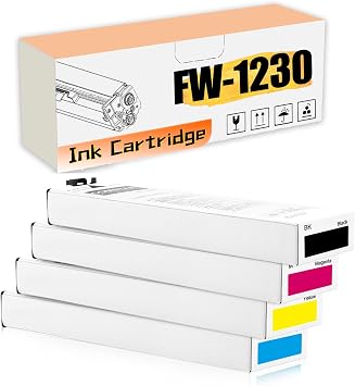 FW-1230 FW1230 1,000 ML SG-7250 SG-7251 SG-7252 SG-7253 Ink Cartridges Compatible for Riso Comcolor FW1230 FW2230 FW5230 FW5231 FW5000 Printers - with Chip BYMC 4 pcs