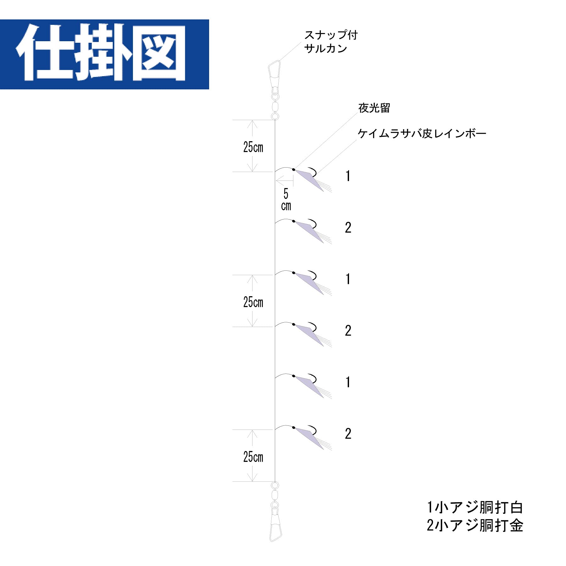 Hayabusa HS100 Small Horse Mackerel Skin Rainbow, 7-1.5