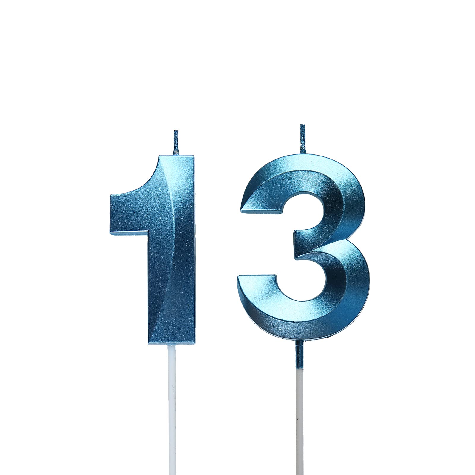 Velas azules de 13 cumpleaños, decoración para tartas con el número 13 para decoración de cumpleaños, decoración de fiestas