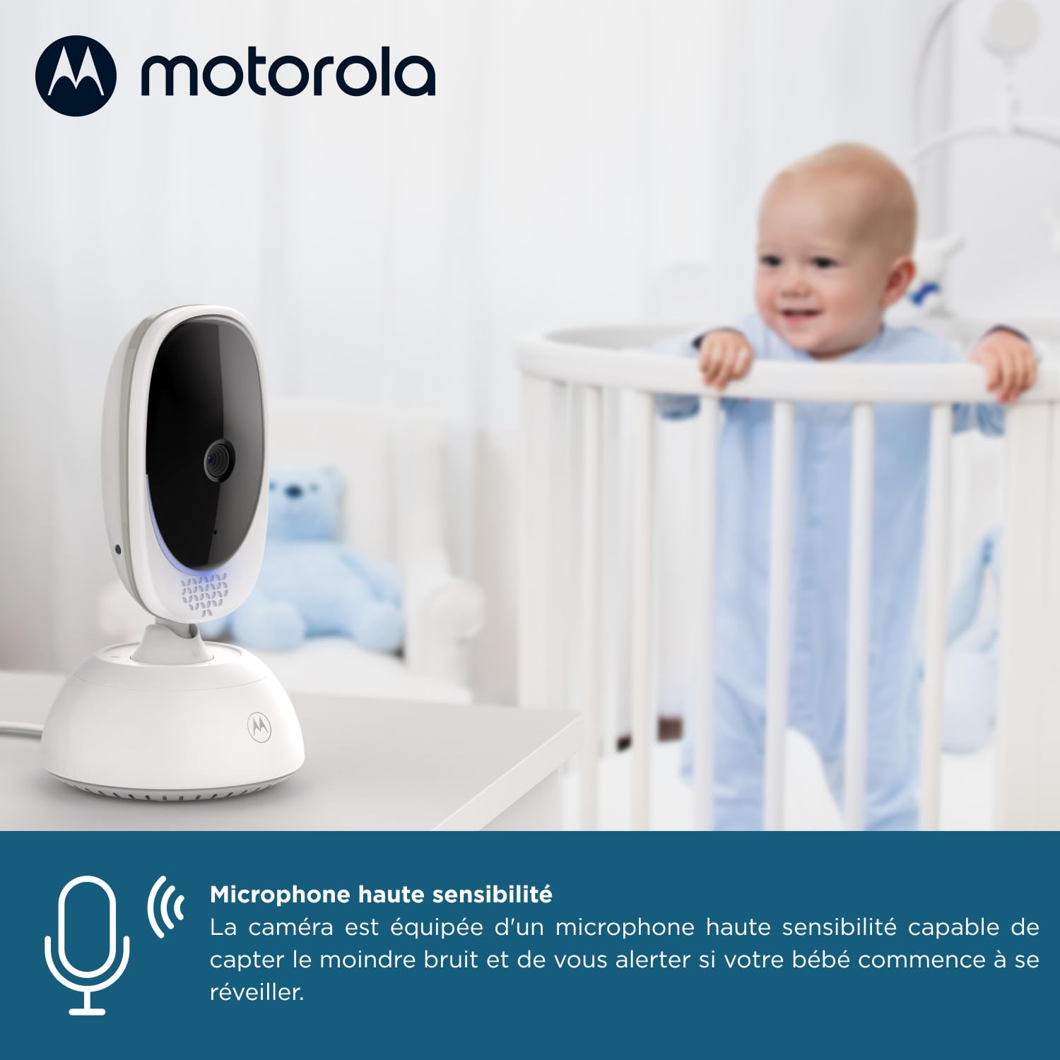Motorola Nursery VM75 Babyphone Vidéo 5", Vision Nocturne, Bidirect.