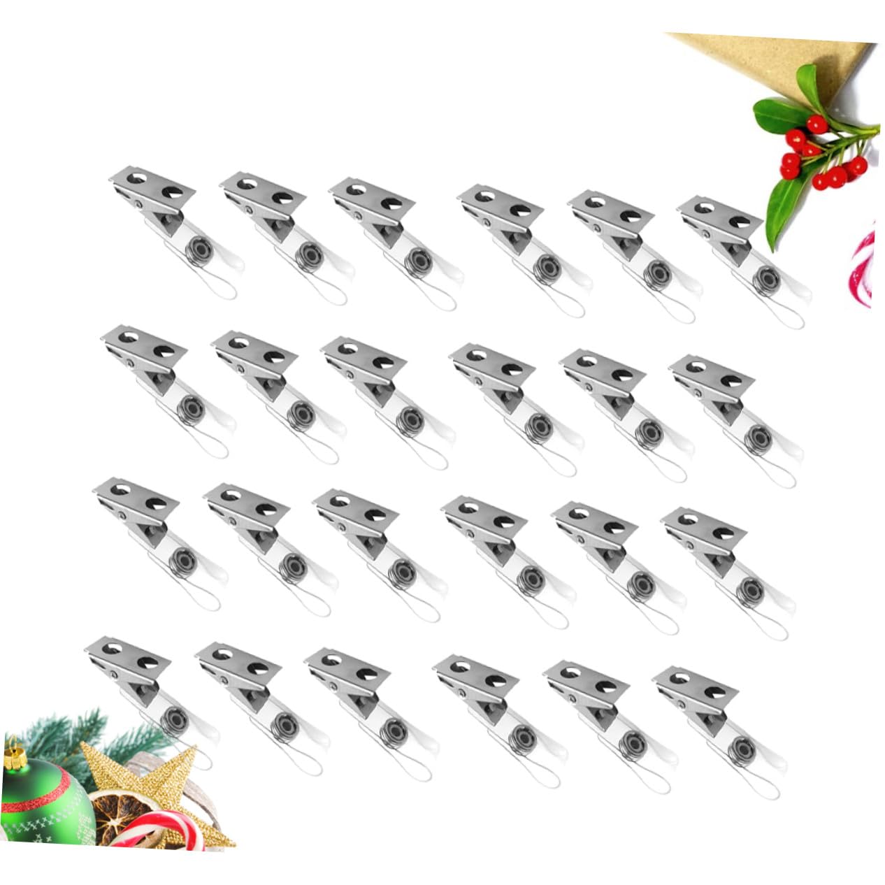 POPETPOP 150 pièces Clips Métal Double Trou avec Lanières PVC Transparentes pour Porte-badge Cartes Identité Usage Professionnel