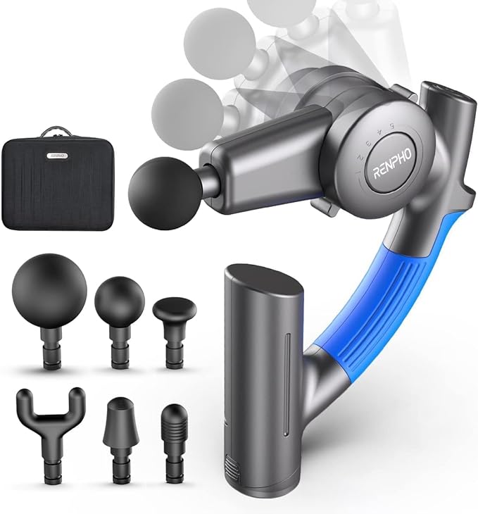 RENPHO R4 Massage Gun with Adjustable Arm, Deep Tissue Massager Gun Massage Back