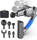 Massagepistole, RENPHO Muskel Massage Gun Massagepistole Elektrisch mit Verstellbarem Arm und 6 Massageköpfen, Leichtes Tragbares Körpermassagegerät zur Muskelmassage Entspannen