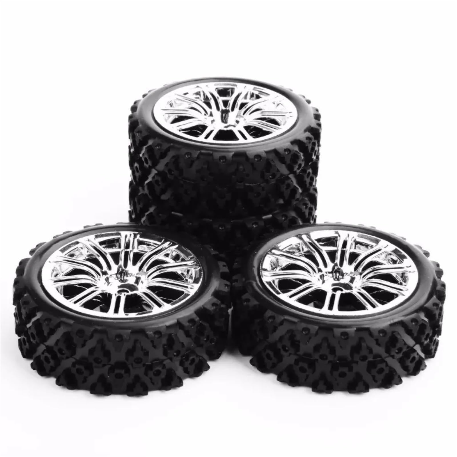 RC NeumáTicos para HSP para HPI para Racing 1/10 Escala 4 Uds Neumáticos para Rally Llanta Rueda con Compensación 6mm Modelo Coche RC Hexagonales 12mm Reemplazar Modificado