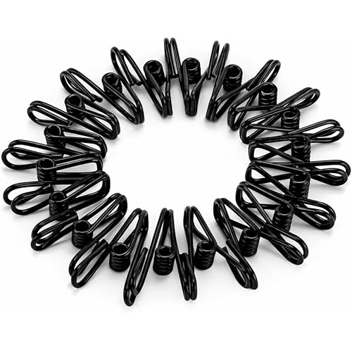 Mr. Pen- PVC-Coated Utility Clips, 2 Inch, 18 Pack, Black, PVC-Coated Steel Chip Bag Clips for Sealing Food, Paper Holder, Clothesline Clip for Laundry Hanging, Kitchen Bags, Clothes Pins