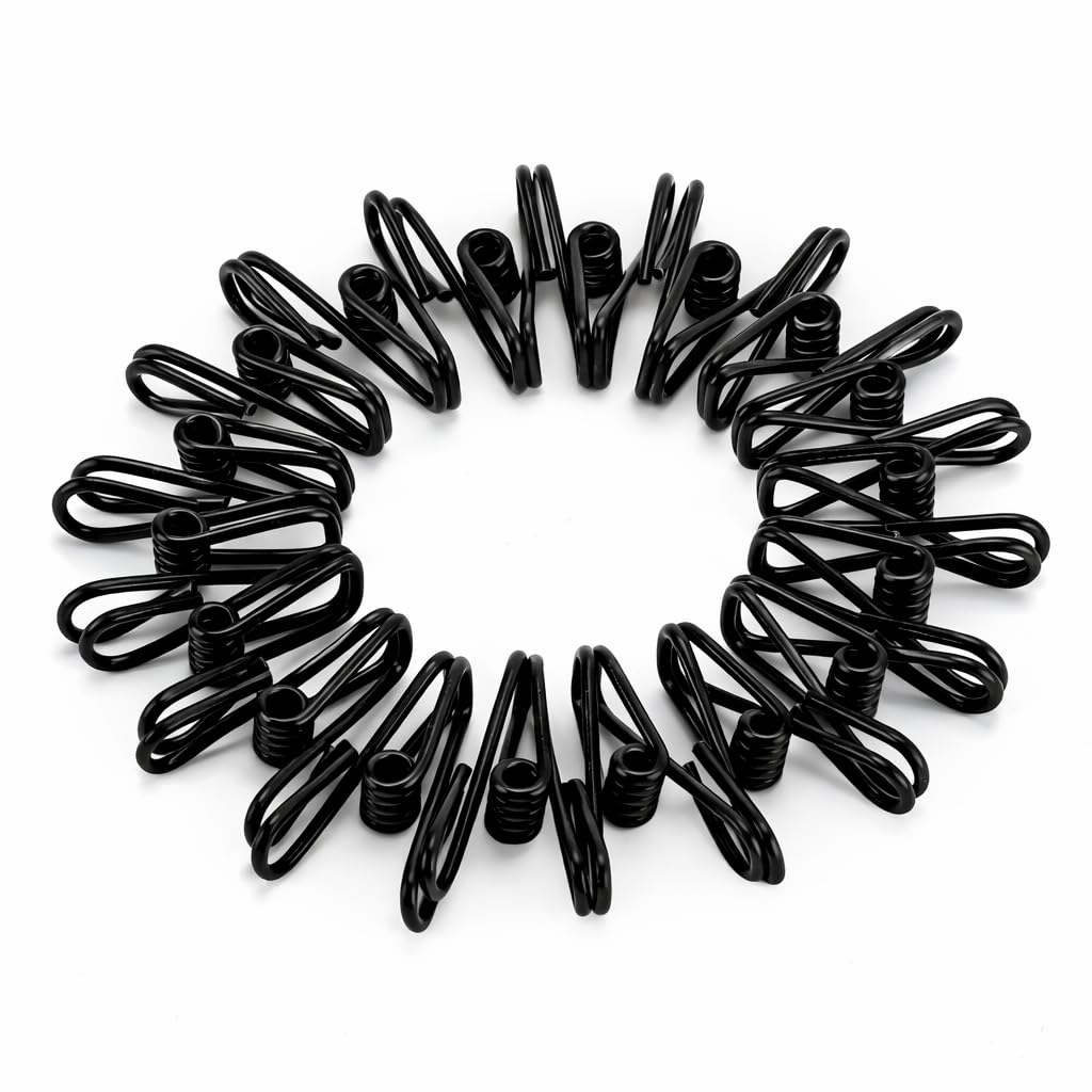 Mr. Pen- PVC-Coated Utility Clips, 2 Inch, 18 Pack, Black, PVC-Coated Steel Chip Bag Clips for Sealing Food, Paper Holder, Clothesline Clip for Laundry Hanging, Kitchen Bags, Clothes Pins