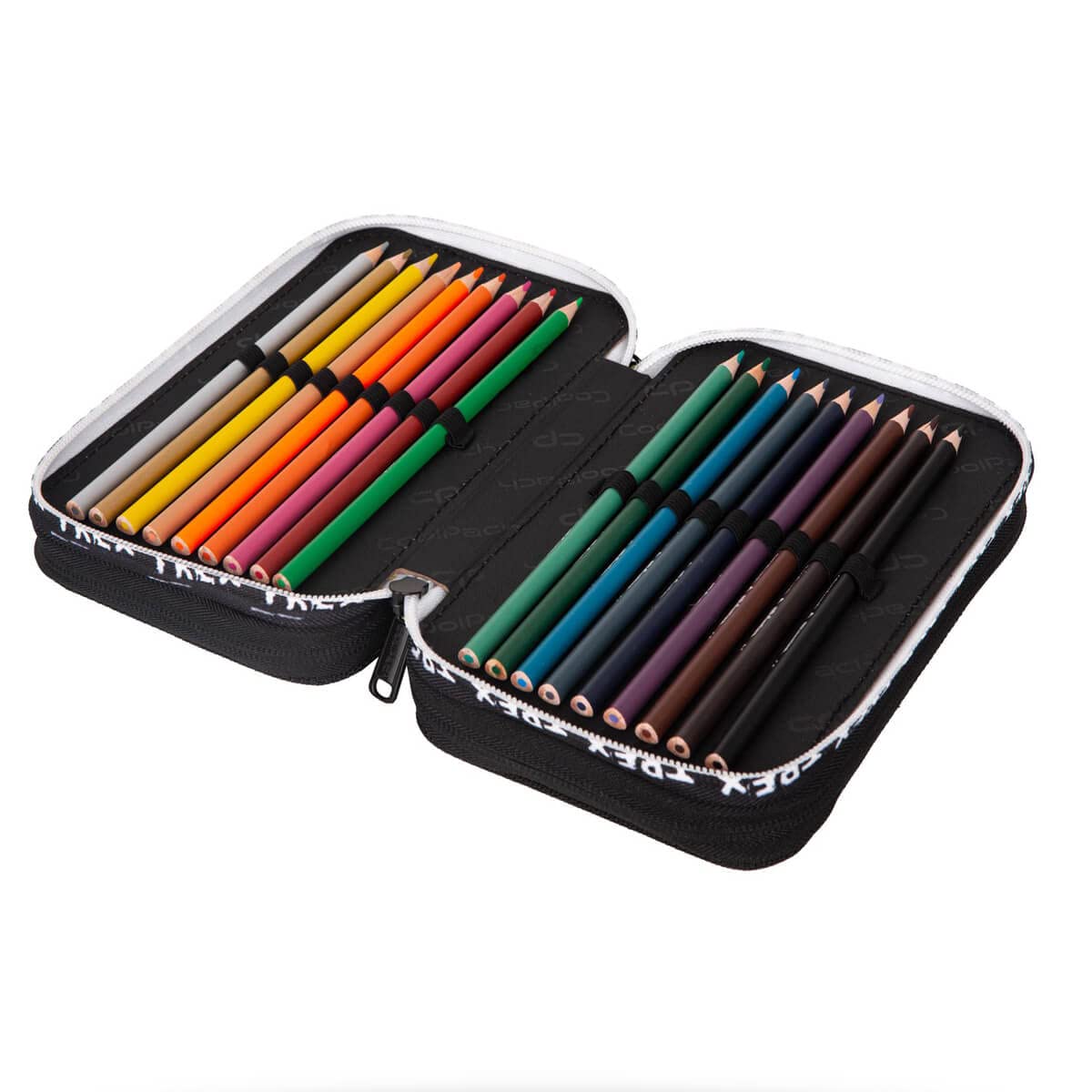 CoolPack XXL Pencil Case 3-Compartment School Pencil Case Triple Pencil Case for Girls Boys Pencil Case 44-Piece Filled Student Case 3-Tier Dino Adventure - Image 3