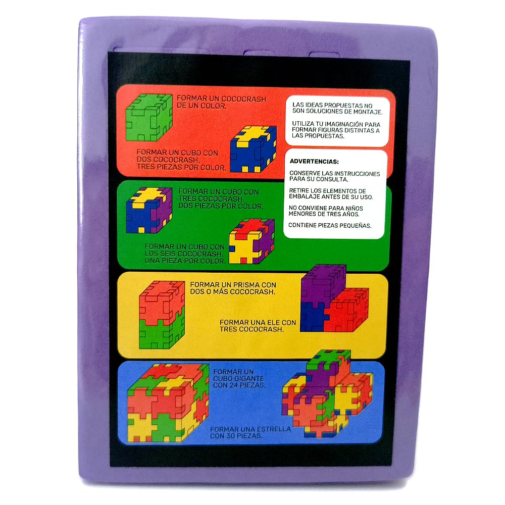 Set de 6 Puzzles 3D Cubo de Goma EVA, 6 Niveles de Dificultad, Juego de Ingenio y Desafío Mental, Coco-Crash, el Original de EVAPAL, Nueva versión 2025
