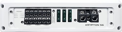 Miniatura 5 de Rockville Krypton S6 2600W Amplificador MarinoBarco de 6 Canales, RMS Certificado por Dyno, Micrófono PA Incluido, PCB con Recubrimiento Conformal,