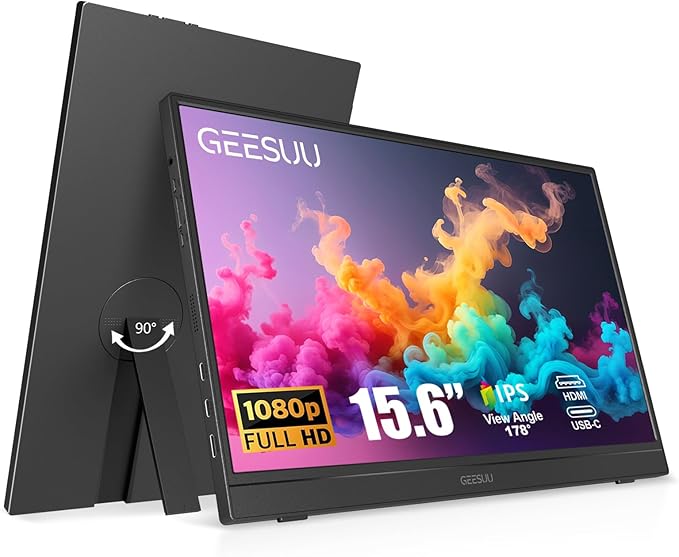 Écran portable 15,6” Geesuu FHD IPS 60 Hz
