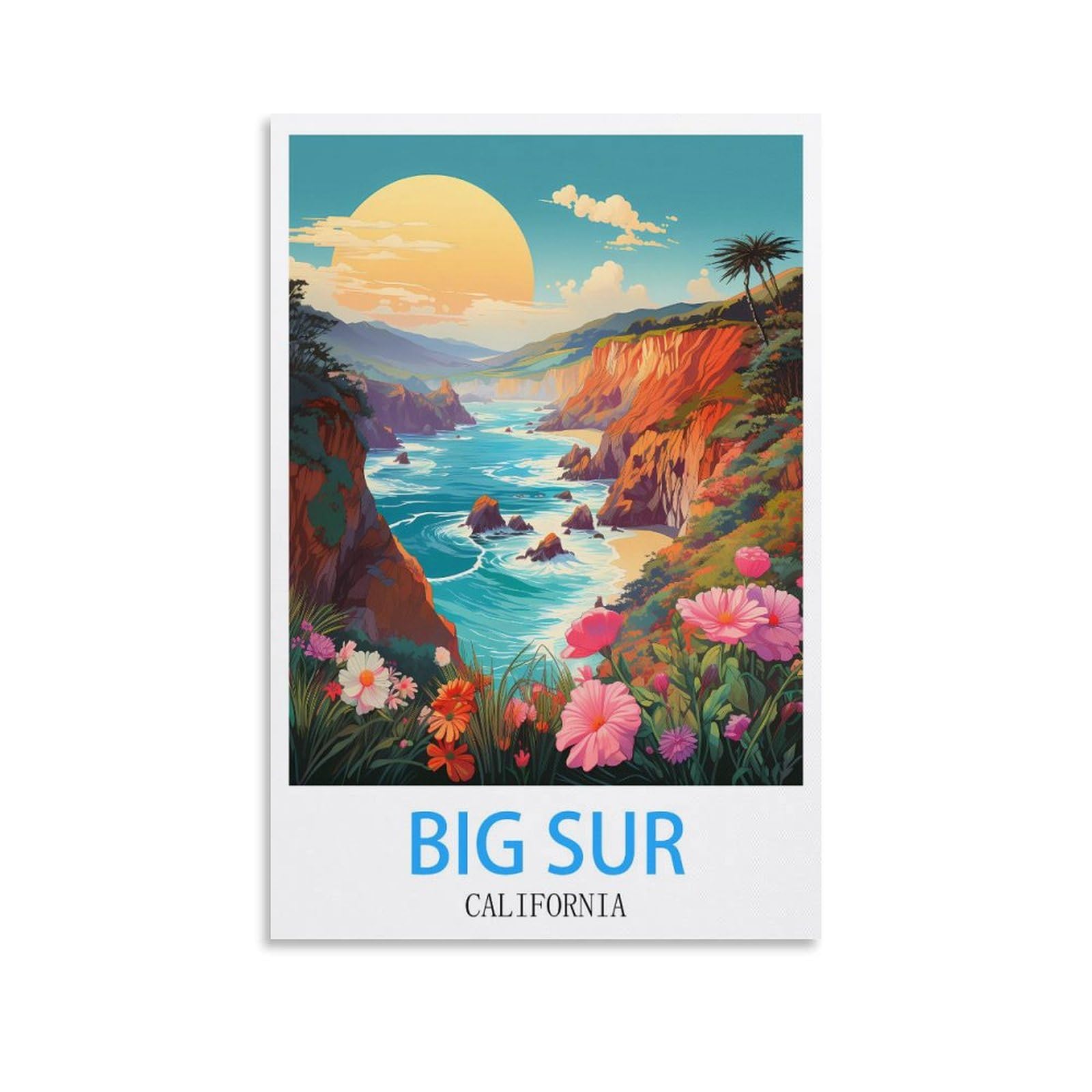 EZMLFA DIY Diamond Painting,Big Sur Californias 5D Diamond Art DIY Cross Stitch Crystal Rhinestone Embroidery Pictures Craft for Home Wall 30x40cm