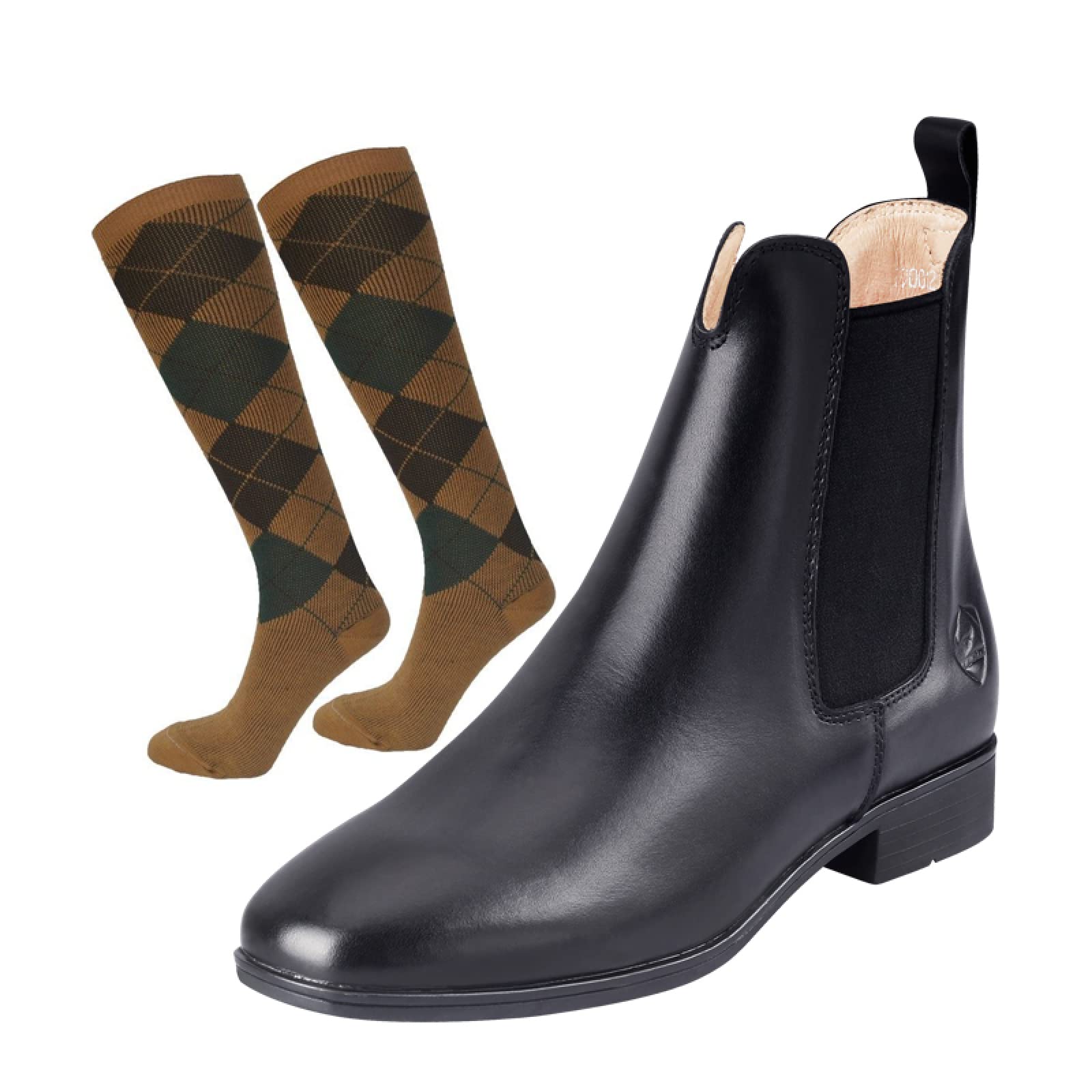 LEBEE Botas de Montar Botas Cortas de Piel de Vaca para Hombres y Mujeres Mismos Suministros ecuestres,Black-35