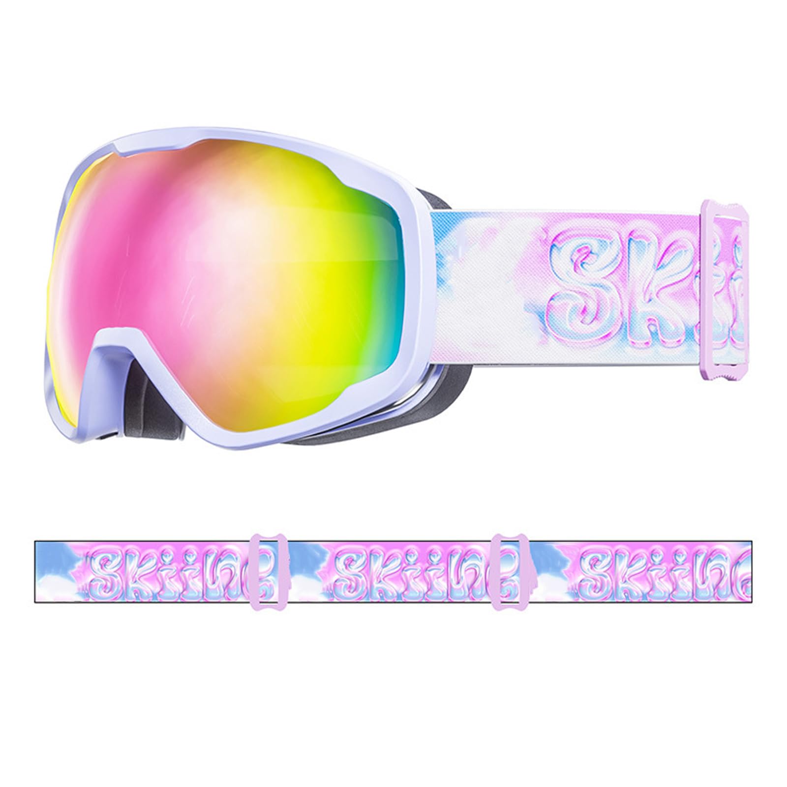 Lunettes de ski double couche résistantes à la buée confortables à porter pour garçons et filles de 3 à 15 ans pour sports d'hiver, ski, snowboard