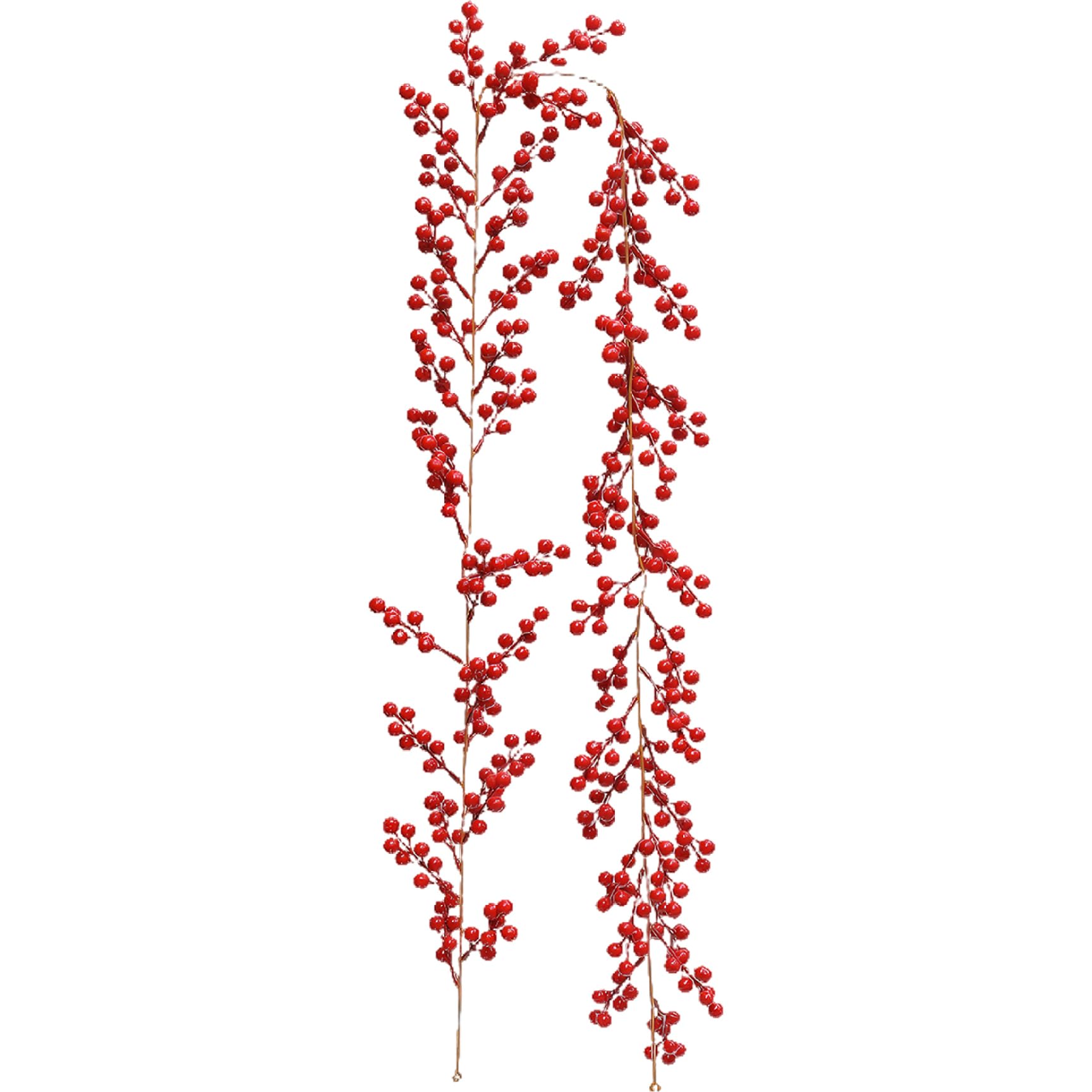 Bemonew Christmas Garland, 6ft Flexible Artificial Red Berry Garland, Red and Burgundy Berry, Plastic Winter for Indoor Outdoor Home Fireplace Winter Holiday Decor