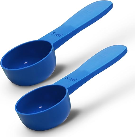 2pc Kit, REGEN 5ml Reusable Short Handle Plastic Measuring Spoon