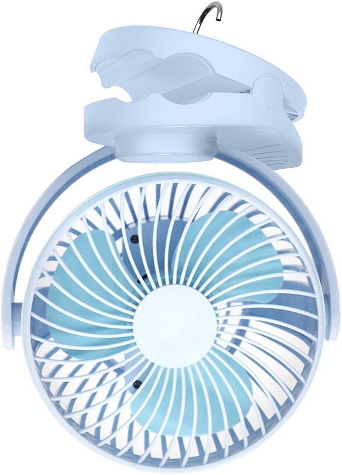 Yuly Mini Rechargeable Clip Fan Multi USB Fan Pedestal Home OfficeTable Desk Fans Folding USB Charging Desktop Fan, Black