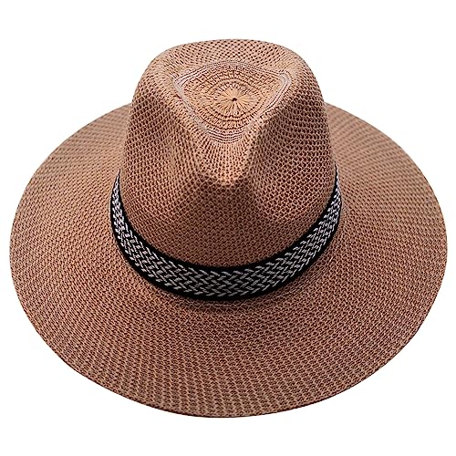 Oversized Beach Hat for Women, Fashion Large Wide Brim Visor Hats Handmade Roll Up Floppy Sun Hat for Summer Beach Cap Khaki One Size