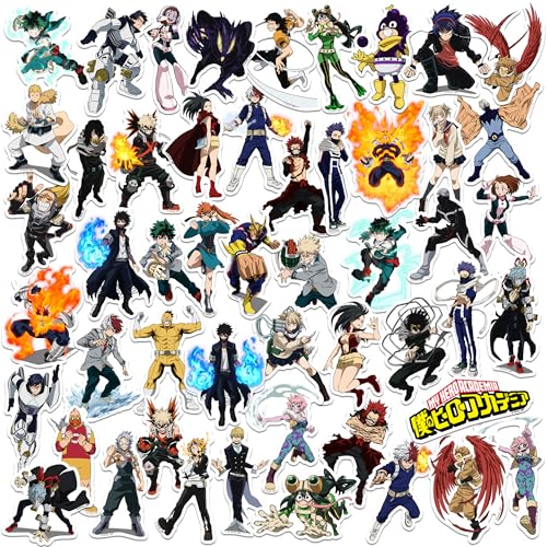 My Hero Academia Character 50ct Vinyl Large Deluxe Stickers Variety Pack – Officially Licensed Anime Decals – Laptop, Water Bottle, Scrapbooking, Tablet, Indoor/Outdoor